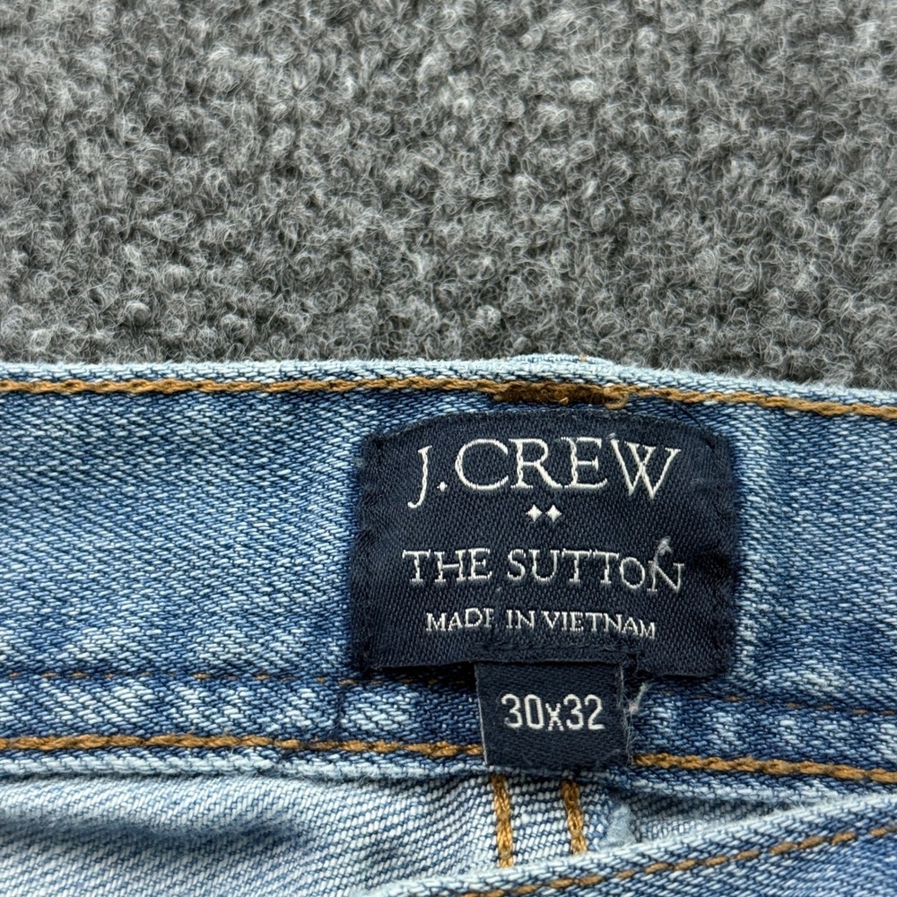 J.Crew The Sutton Jeans Mens 30x32 (32x31) Light Blue Straight Fit Stretch - Picture 4 of 15